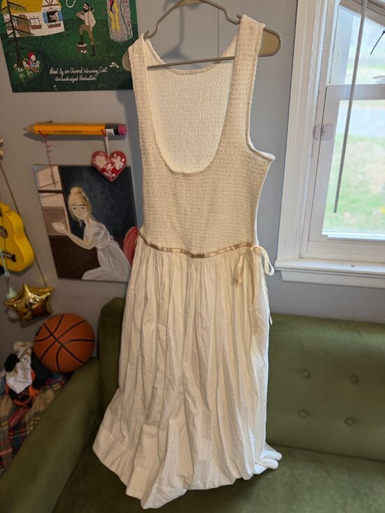 Free People Nightingale Seersucker Midi Dress L - Picture 4 of 5